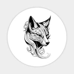 Minimalist Kitsune 3: Modern Interpretation of Japanese Mythical Creature Magnet